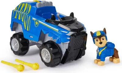 Produktbild von PAW Patrol Jungle Pups - Dschungel-Fahrzeug mit Hundefigur (Basis Fahrzeug), (sortiert, Zufallsauswahl), Polizeiwagen, PAW Patrol, 3 Jahr(e), Kunststoff, Schwarz, Blau