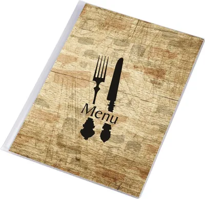Produktbild von Menü Speisekarte A4 12 Seiten 6 Hüllen BOARD / Besteck