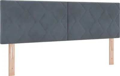 Zdjęcie produktu dla vidaXL Zagłówek ciemnoszary 144 cm aksamit