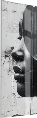 Produktbild von DEQORI Kleiderhaken aus Glas 50x125 cm 'Fragmentierte Stille' Wand Garderobe Paneel Haken