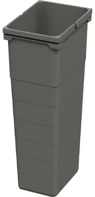 Imagen del producto de Contenedor de residuos de plástico de 32 litros, con asas abatibles, de color gris oscuro, para uso en cocina y jardín