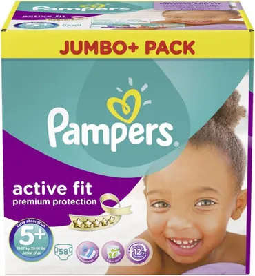 Produktbild von Pampers Premium Protection Active Fit Größe 5+ (Junior+) Jumbo Plus Pack, 58 Stück