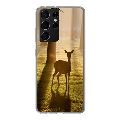 Produktbild von MuchoWow® Handyhülle Schutzhülle Hülle für Samsung Galaxy S21 Ultra Hirsche - Sonne - Bäume Silikon Softcase Handy Hülle - Mobiltelefon