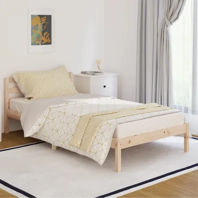 Produktbild von Langlebig Bettrahmen inkl. Lattenrost - Massivholzbett Kiefernholz 100x200 cm - Klassische Betten Octo4180100 1parcel