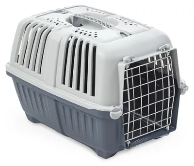 Image de Box de transport Pratiko avec porte métallique pour chat chien
