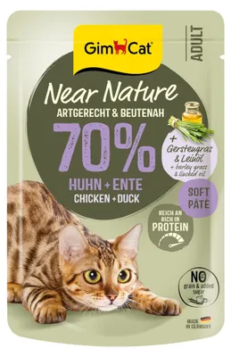 Productafbeelding van GimCat Near Nature Kip & Eend - Graanvrij natvoer voor katten vanaf 7 maanden.