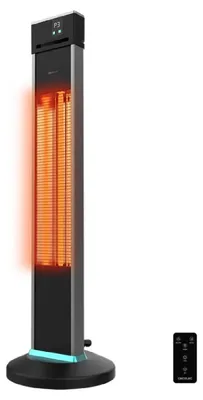 Zdjęcie produktu dla Cecotec ReadyWarm 2000, Grzejnik elektryczny halogenowy, Gaz halogenowy, IP34, Zewnętrzna, Podłoga, Czarny