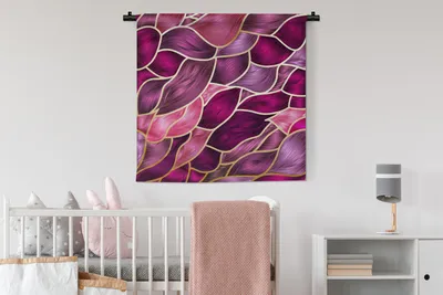 Produktbild von MuchoWow® Wandteppich Wandbehang Abstrakter Hintergrund mit lila und gold 90x90 cm Tapisserie Dekoration Wandtuch - Wandaufhänger