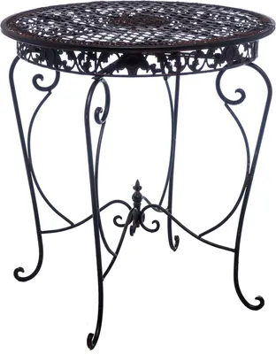 Produktbild von Gartentisch Tisch Garten Bistrotisch Eisen Antik-Stil Gartenmöbel braun