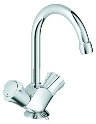 Immagine prodotto di GROHE Costa Mitigeur monocommandé pour lavabos, saillie 137mm, orientable, deux poignées, chaînette escamotable, 21337001, 21337001
