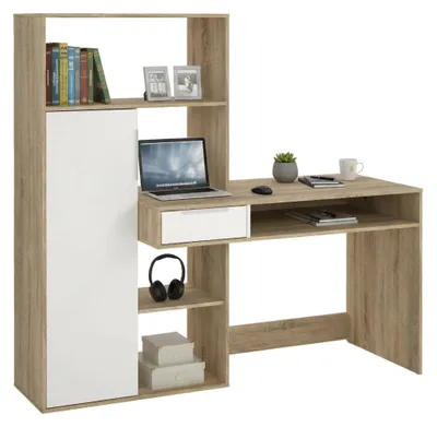 Produktbild von Schreibtisch - Weiß 60,35x162,8x155,4h cm