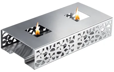 Speisenwärmer Warmhalteplatte 2 Teelichter Edelstahl 240x120x52 mm