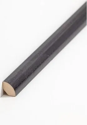 Produktbild von Viertelstableiste Fußleiste 14 x 14 x 2000 mm Schwarz zum Kleben, Clipsen, Schrauben & Nageln Massivholz Sockelleiste by PROVISTON 2 Meter | 1 Stück