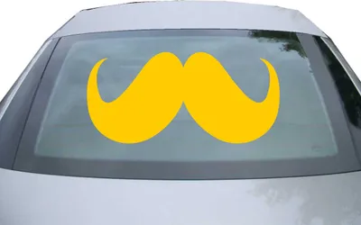 Produktbild von Indigos UG - Aufkleber Heckscheibe & Motorklappe DE6076 - gold - 600x285 mm - moustache - Auto Scheiben Fenster Heckklappe Tuning Racing JDM - Die cut