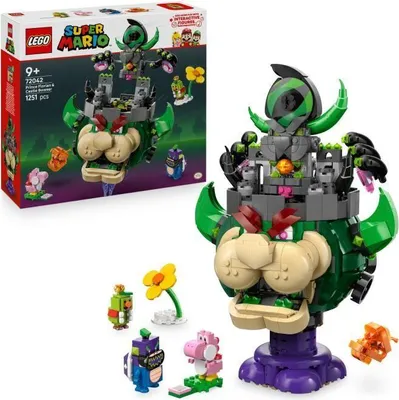 Image de LEGO Super Mario Prince Florian et Château de Bowser, Jeu de construction, 9 ans et plus, Inclut Fort Bowser et 4 figurines
