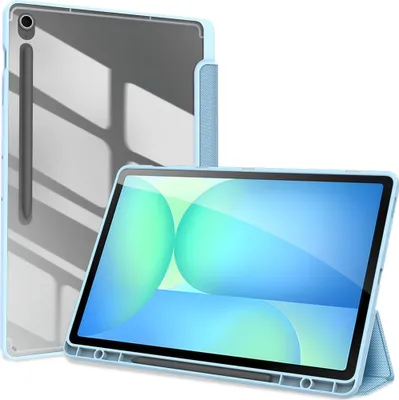 Produktbild von Samsung Galaxy Tab S10 FE Plus Hülle - Dux Ducis Toby Tri-Fold Ständer Klapphülle mit Schlaf/Wach-Funktion - Blau