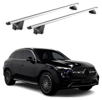 Productafbeelding van Draagbalken voor op het dak, geschikt voor Mercedes GLC X254 (2022-2026), aluminium, grijs, met ABE-certificering, AI-gegenereerde afbeelding