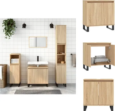 Image de vidaXL Armoire de salle de bains Chêne Sonoma 58x33x60 cm Bois composite - Vasques de salle de bains