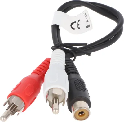 Zdjęcie produktu dla Kabel audio-wideo 0,2 m 1 x cinch żeński > 2 x cinch męski