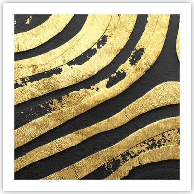 Produktbild von Poster - Poster ohne Rahmen - Abstraktion dreidimensional Gold - 60x60 cm - Wand Bild - Wanddeko - Wandbilder - Kunstposter - Wandposter - Bilder - Kunstdruck - Wanddekoration - P2XAC60x60-4461