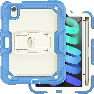 Produktbild von Tasche für iPad Mini 6 8.3" mit Ständer und Schultergurt Blau