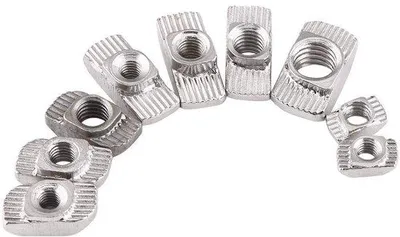 Produktbild von Zinnige T-Schrauben - Roestbestendig - Silber - Kohlenstoffstahl - Ideal für Aluminiumprofile - 50 Stück