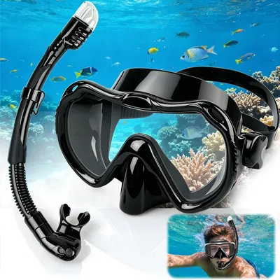 Image de Kit de snorkeling pour adultes, comprenant un tuba anti-buée et un masque de plongée étanche