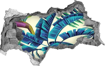 Produktbild von Selbstklebender Loch-3D-Aufkleber 95x73 cm tropische Pflanzen