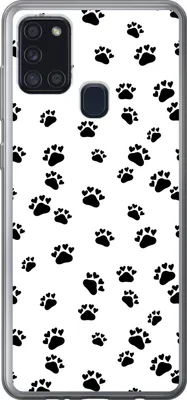 Produktbild von MuchoWow® Handyhülle Schutzhülle Hülle für Telefoonhoesje Samsung Galaxy A21s Muster - Katze - Pfoten - Jungen - Mädchen - Kinder - Kind Silikon Softcase Handy Hülle - Hartschale