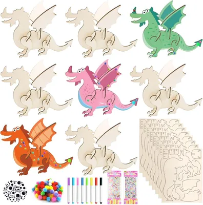 Produktbild von Holz Bastelset Dinosaurier 218-teilig, Kreativset, für Kinder