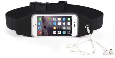 Produktbild von Laufgürtel – Lauftasche – Handyhalter – Hüfttasche für den Sport – Sportgürtel mit Gürteltasche – Laufgürtelbund – Schwarz – Universal – CHPN
