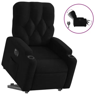 Immagine prodotto di vidaXL Poltrona relax con supporto elettrico in tessuto nero