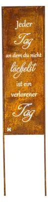 Produktbild von HOME DELUXE - Gartenschild - Tag ohne Lächeln - aus Edelrost