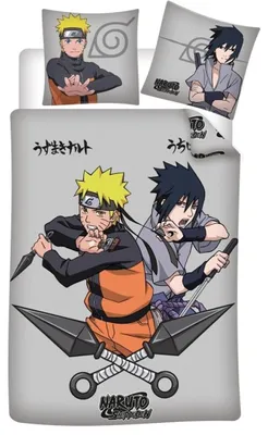 Obrázok produktu pre Sada obliečok na prikrývku Naruto Shippuden, 140 x 200 cm, s motívom Naruto a Sasuke
