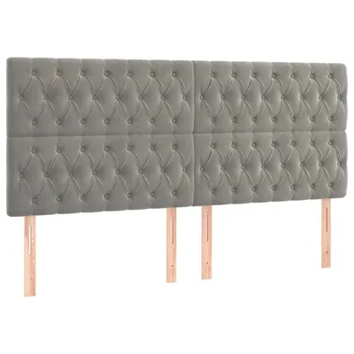 Produktbild von vidaXL Kopfteil Hellgrau 180 x 7 x 118/128 cm Samt