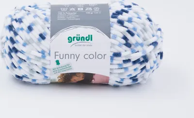 Produktbild von Gründl Funny Color, Chenillegarn,Babywolle,100g/120m,100% Polyester blau-color (03)