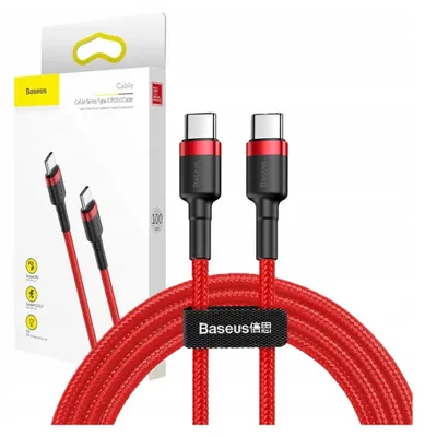 Immagine prodotto di Cavo da Usb-C a Usb-C Pd Baseus Cafule Pd 2.0 Qc 3.0 60W 1M (rosso)