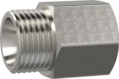 Produktbild von Riegler Reduziernippel, lang, G 1/4 a., G 3/8 i., SW 19, Edelstahl 1.4571