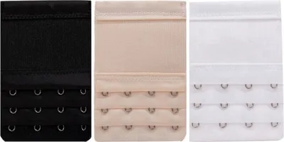 Immagine prodotto di Jumada's - Estensori per reggiseno a 4 ganci - Nero, Bianco, Beige / Colore della pelle - Sempre l'estensore di reggiseno giusto per il vostro abbigliamento - Confezione da 3 con elastico