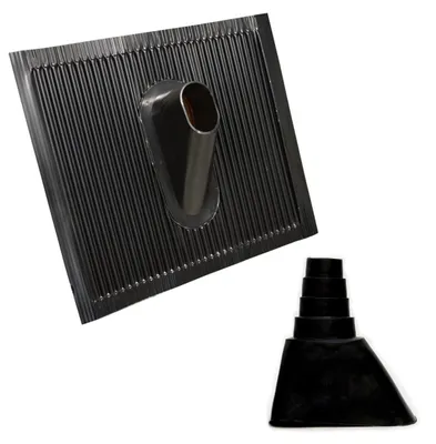 Produktbild von PremiumX Dachabdeckung Aluminium Ziegel Schwarz Pfanne für Sat Mast Manschette