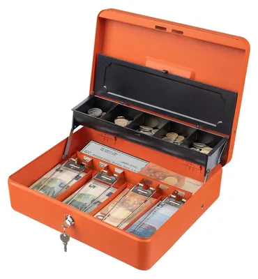 Produktbild von Anti-Diebstahl Geldkassette - Sicherheit für Unternehmen - KL380 orange - 30x24x9 cm