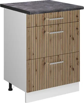 Produktbild von Küchenunterschrank Vicco R-Line Artisan-Eiche 60 cm mit Schubladen, AP Anthrazit, Model 49174
