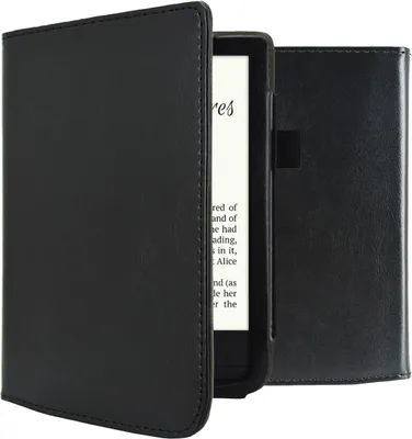 Productafbeelding van imoshion Vegan Leather Bookcase voor de Pocketbook Touch Lux 5 / HD 3 / Basic Lux 4 / Vivlio Lux 5 - Zwart