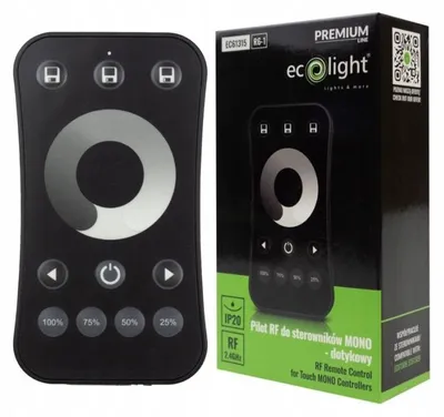 Immagine prodotto di Pannello di controllo touch screen R6-1 RF per dimmeraggio di strisce LED MONO, colore nero