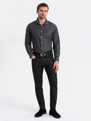 Produktbild von Ombre Clothing Herren Jeanshemd Samueluk schwarz XL