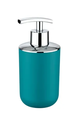 Produktbild von Wenko Seifenspender Brasil Petrol Polystyrol, 73x90x165 mm (BxTxH), 0,32 L, BPA-frei, nachfüllbar, bruchsicher, verchromter Aufsatz, leicht zu reinigen