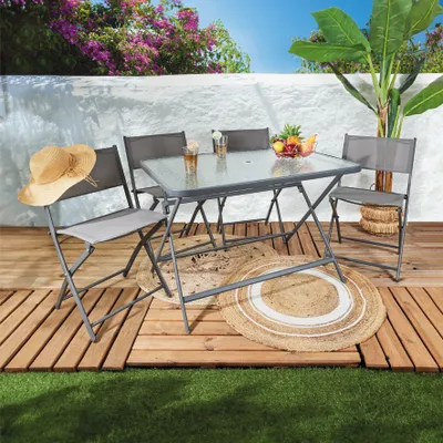 Image de Table Verre Trempe Formentera Gris 110x70cm