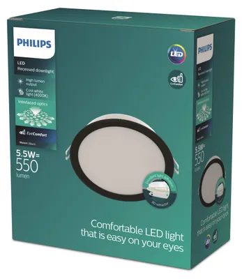 Obrázek produktu pro Philips Zapuštěné svítidlo Meson, 90 mm, LED, 4000 K, 220-240 V, Černá