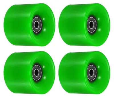 Produktbild von Skateboard Rollen 45x60mm Polyurethan80A Schwarz Grün mit ABEC Lagern