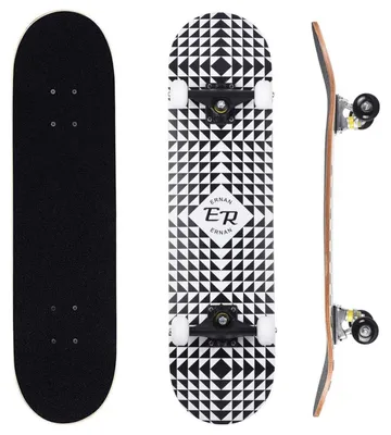 Produktbild von Komplettes Skateboard 31x8 Zoll für Kinder Jugendliche Erwachsene, 7 Lagen Ahorn-Deck, konkav